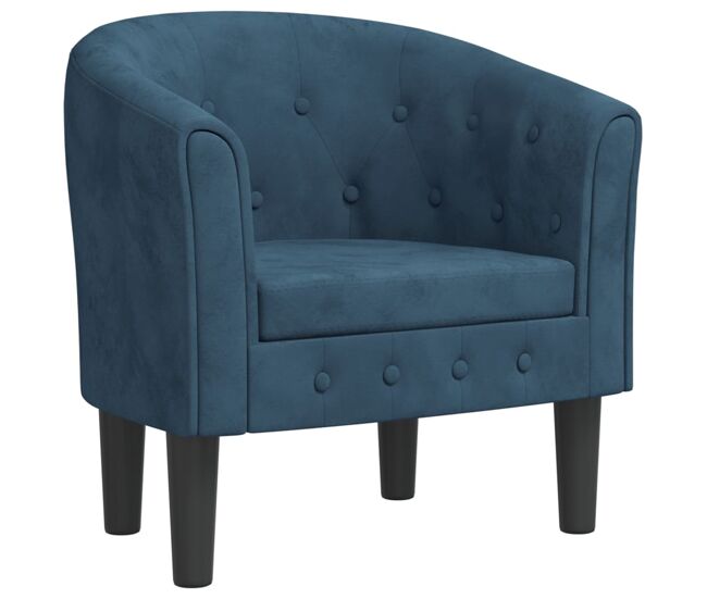 Vidaxl sillón de terciopelo azul oscuro