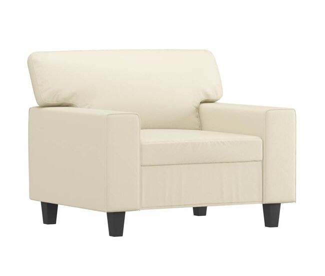 Vidaxl sillón cuero sintético crema 60 cm