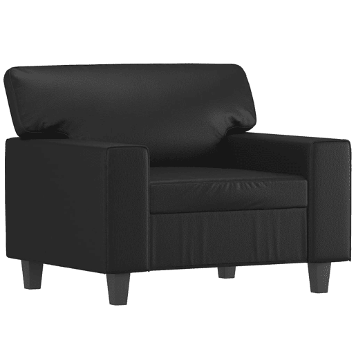 vidaXL Poltrona couro artificial 60 cm preto vidaXL Poltrona couro artificial 60 cm preto