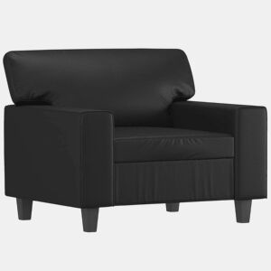 vidaXL Poltrona couro artificial 60 cm preto