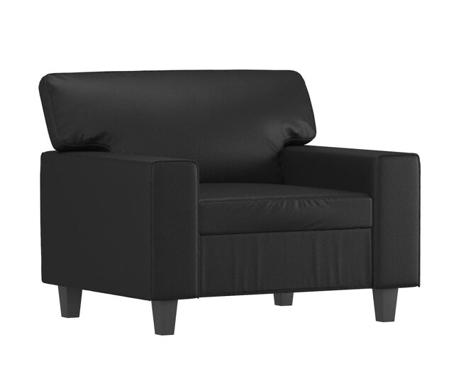 Vidaxl sillón cuero sintético negro 60 cm
