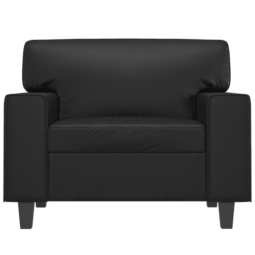 vidaXL Poltrona couro artificial 60 cm preto vidaXL Poltrona couro artificial 60 cm preto