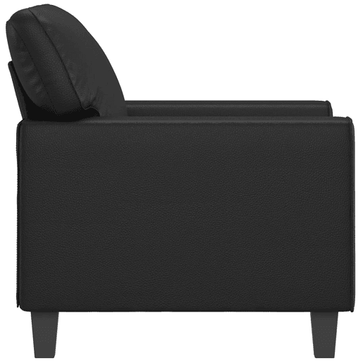 vidaXL Poltrona couro artificial 60 cm preto vidaXL Poltrona couro artificial 60 cm preto