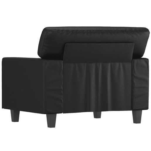 vidaXL Poltrona couro artificial 60 cm preto vidaXL Poltrona couro artificial 60 cm preto
