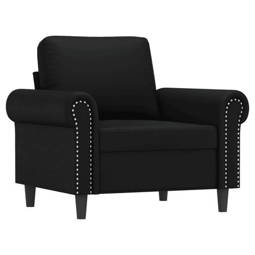 vidaXL Poltrona couro artificial 60 cm preto vidaXL Poltrona couro artificial 60 cm preto