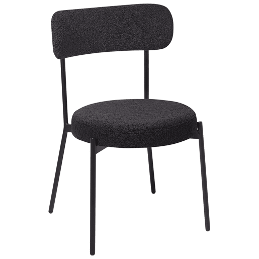 Conjunto de 2 cadeiras de jantar ALLISON Bouclé Preto