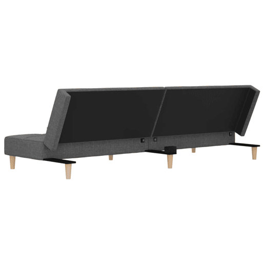 vidaXL Sofá-cama 2 lugares com duas almofadas tecido cinzento-claro