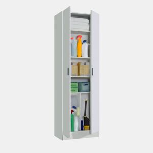 Armário multiuso com 2 portas com efeito madeira