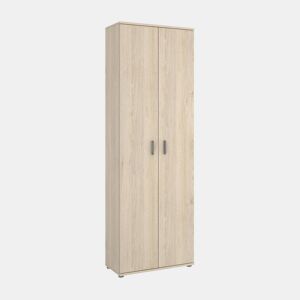 Armário multiuso com 2 portas com efeito madeira