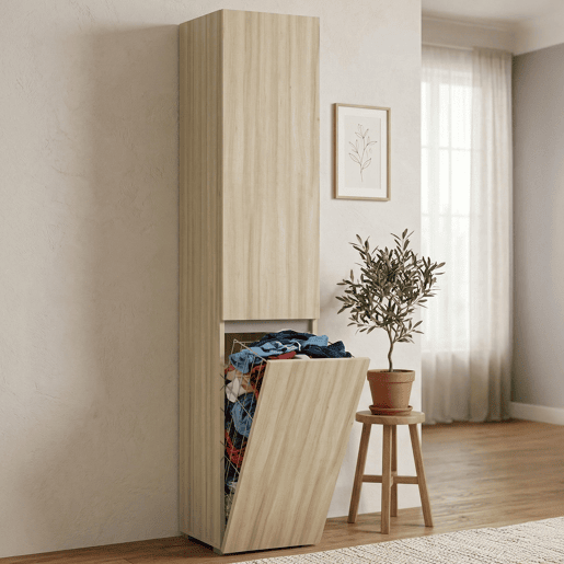 Armário multiuso com 2 portas com efeito madeira Armário multiuso com 2 portas com efeito madeira