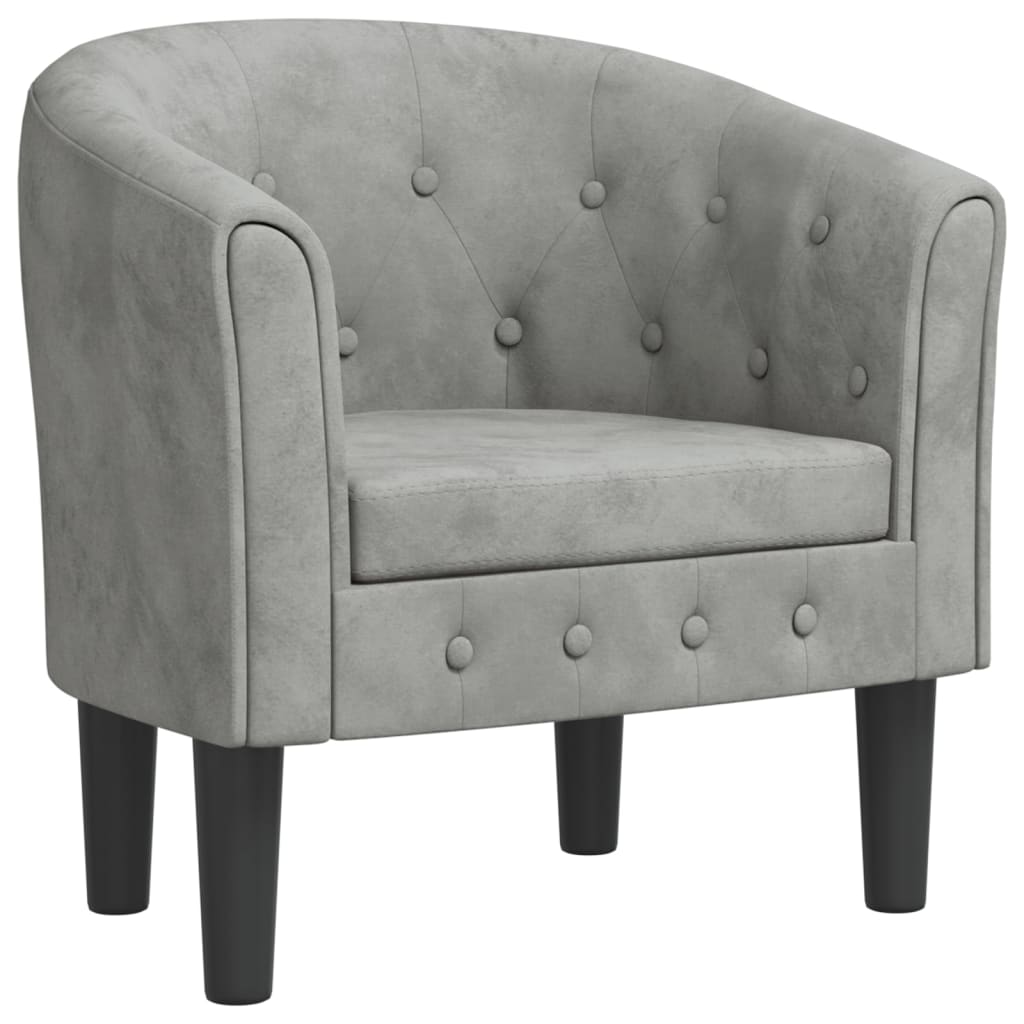 Vidaxl sillón de terciopelo gris claro