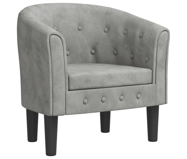 Vidaxl sillón de terciopelo gris claro