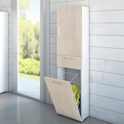Armário multiuso com 2 portas com efeito madeira Armário multiuso com 2 portas com efeito madeira