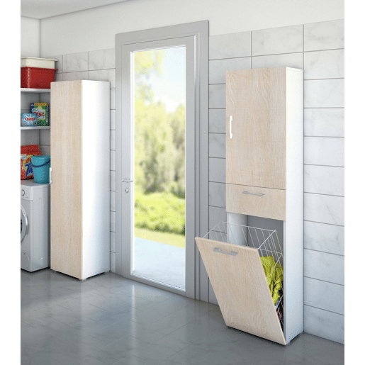 Armário multiuso com 2 portas com efeito madeira Armário multiuso com 2 portas com efeito madeira