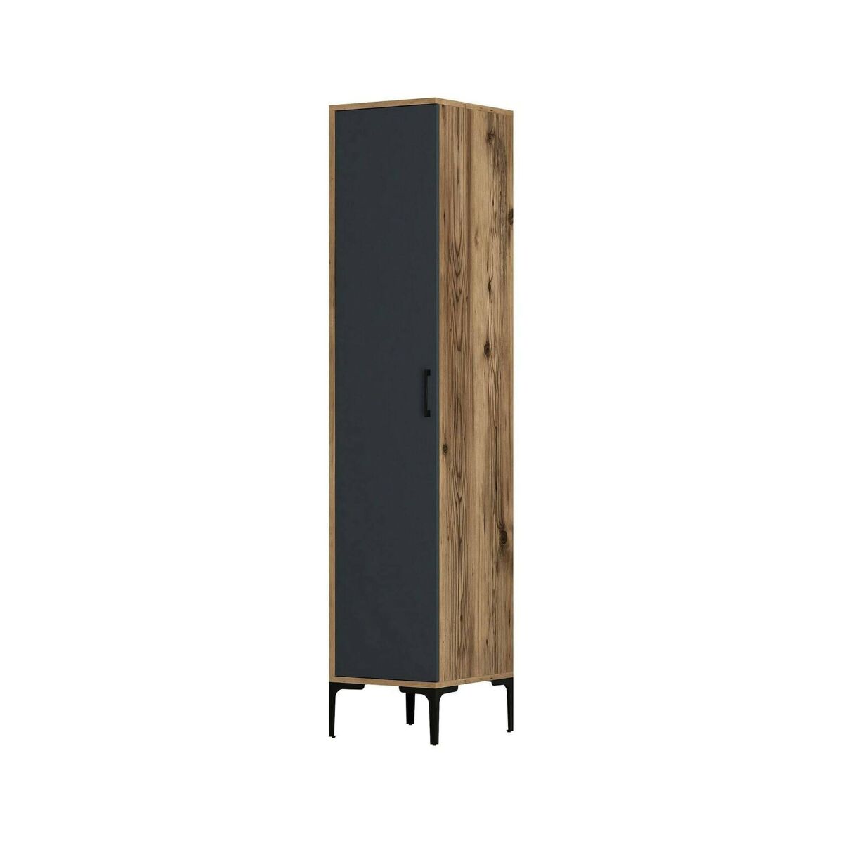 Armário multiuso com 1 porta efeito madeira 40 Negro/ Madera
