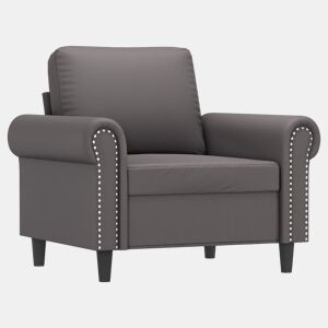 vidaXL Poltrona 60 cm couro artificial cinzento