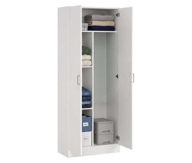 Armario multiuso 2 puertas 3 estantes en madera laminada