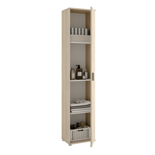 Armário multiuso com 1 porta efeito madeira