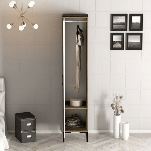 Armário multiuso com 1 porta efeito madeira