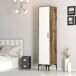 Armário multiuso com 1 porta efeito madeira 40 Armário multiuso com 1 porta efeito madeira 40 Blanco/ Madera
