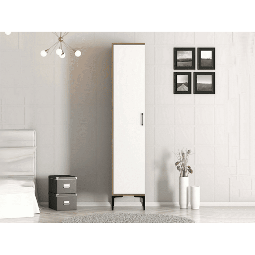 Armário multiuso com 1 porta efeito madeira