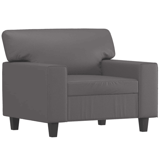 vidaXL Poltrona 60 cm couro artificial cinzento vidaXL Poltrona 60 cm couro artificial cinzento