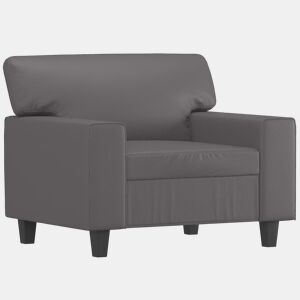 vidaXL Poltrona 60 cm couro artificial cinzento