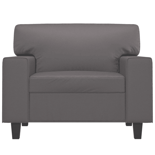 vidaXL Poltrona 60 cm couro artificial cinzento vidaXL Poltrona 60 cm couro artificial cinzento
