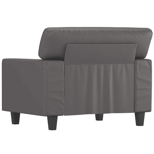 vidaXL Poltrona 60 cm couro artificial cinzento vidaXL Poltrona 60 cm couro artificial cinzento