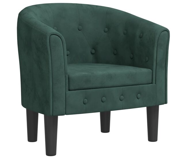 Vidaxl sillón de terciopelo verde oscuro