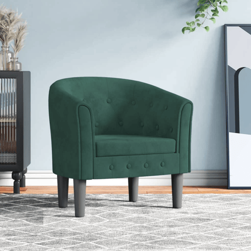 vidaXL Poltrona veludo verde-escuro vidaXL Poltrona veludo verde-escuro