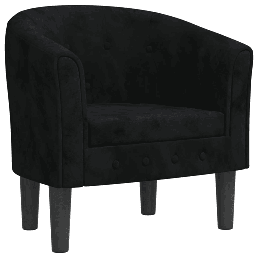 vidaXL Poltrona veludo preto vidaXL Poltrona veludo preto