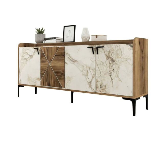 Console com efeito madeira