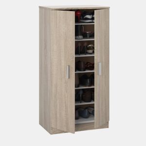 Armário multiuso com 2 portas com efeito madeira