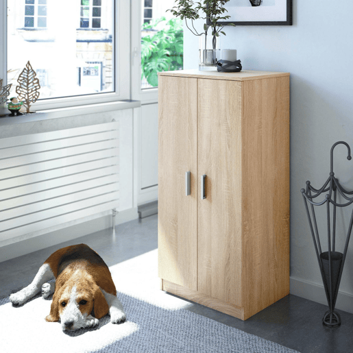 Armário multiuso com 2 portas com efeito madeira Armário multiuso com 2 portas com efeito madeira