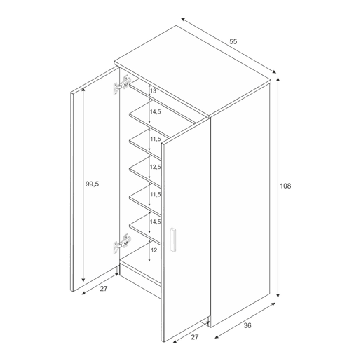 Armário multiuso com 2 portas com efeito madeira Armário multiuso com 2 portas com efeito madeira