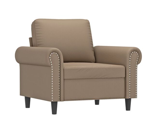 Vidaxl sillón cuero sintético color capuchino 60 cm