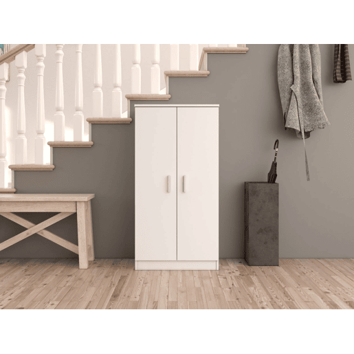 Armário multiuso com 2 portas com efeito madeira