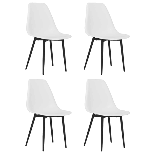 vidaXL Cadeiras de jantar 4 pcs PP branco vidaXL Cadeiras de jantar 4 pcs PP branco