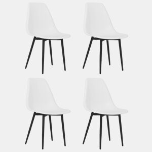 vidaXL Cadeiras de jantar 4 pcs PP branco