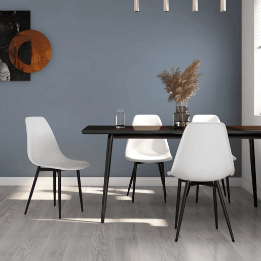 vidaXL Cadeiras de jantar 4 pcs PP branco vidaXL Cadeiras de jantar 4 pcs PP branco