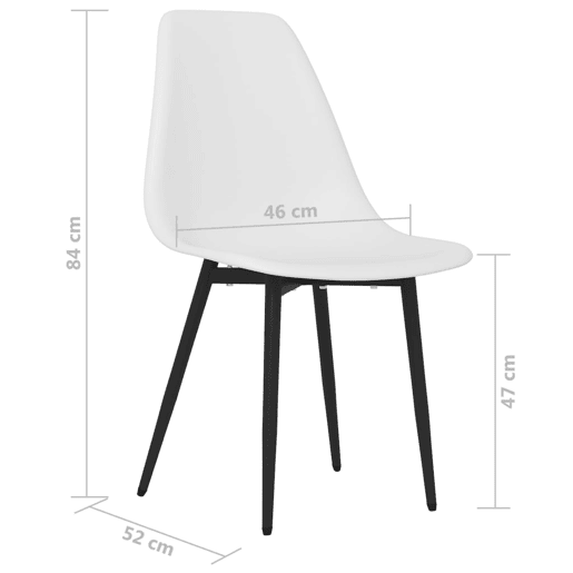 vidaXL Cadeiras de jantar 4 pcs PP branco vidaXL Cadeiras de jantar 4 pcs PP branco