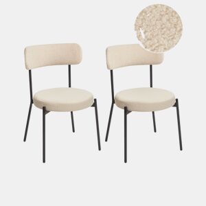 Conjunto de 2 cadeiras de jantar ALLISON Bouclé Creme claro
