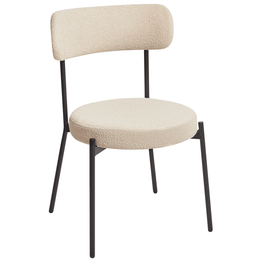 Conjunto de 2 cadeiras de jantar ALLISON Bouclé Creme claro