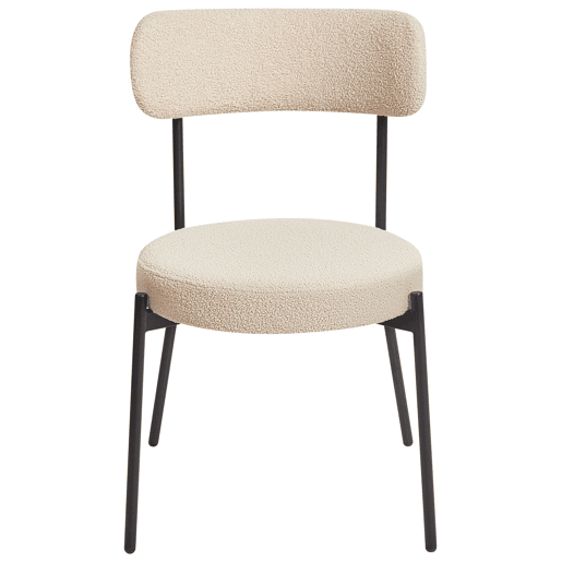 Conjunto de 2 cadeiras de jantar ALLISON Bouclé Creme claro