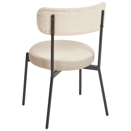 Conjunto de 2 cadeiras de jantar ALLISON Bouclé Creme claro