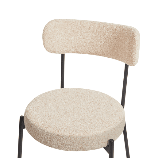 Conjunto de 2 cadeiras de jantar ALLISON Bouclé Creme claro