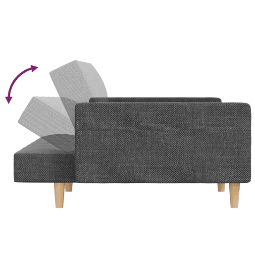 vidaXL Sofá-cama 2 lugares com duas almofadas tecido cinzento-claro
