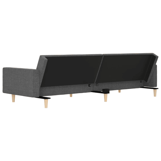 vidaXL Sofá-cama 2 lugares com duas almofadas tecido cinzento-claro