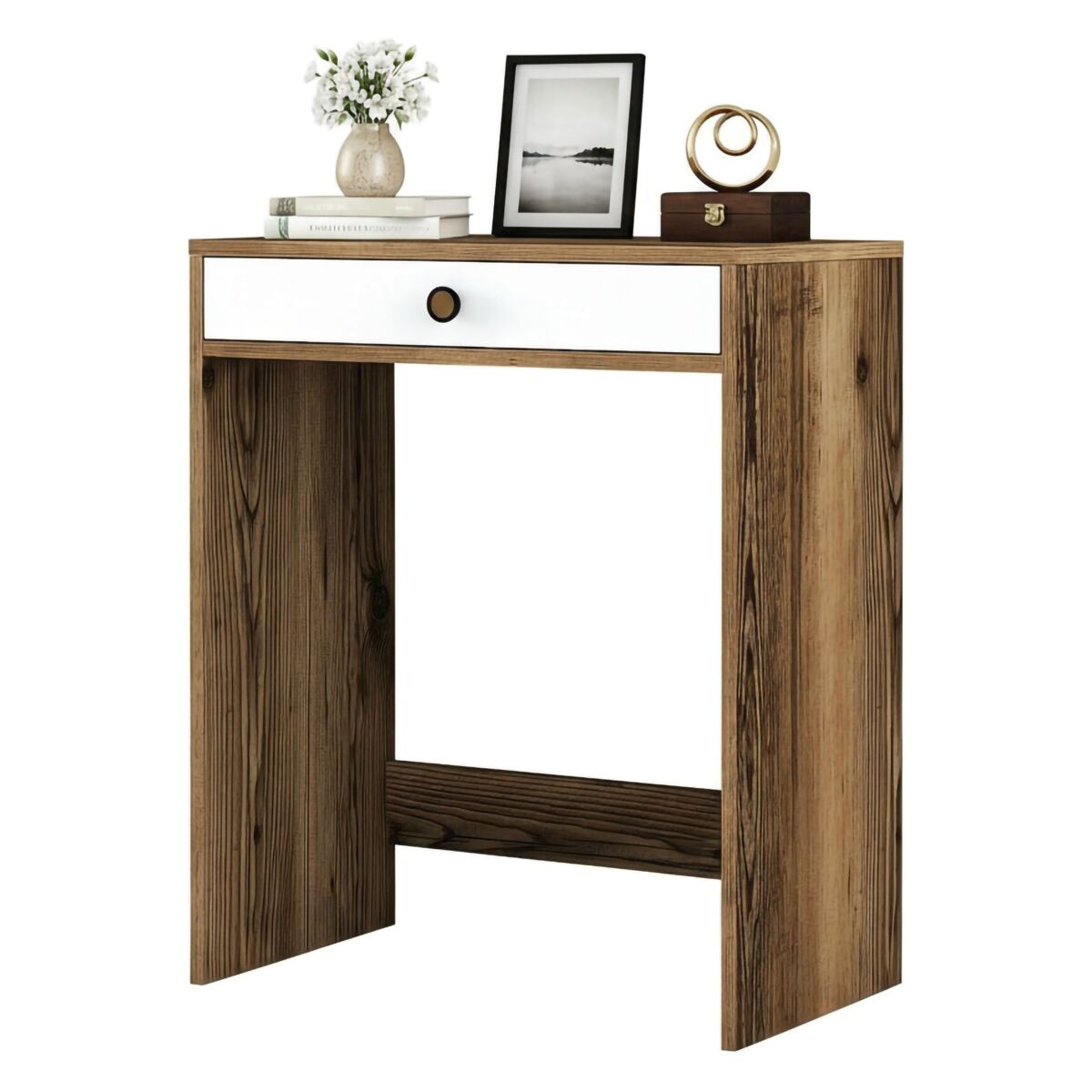 Console com efeito madeira